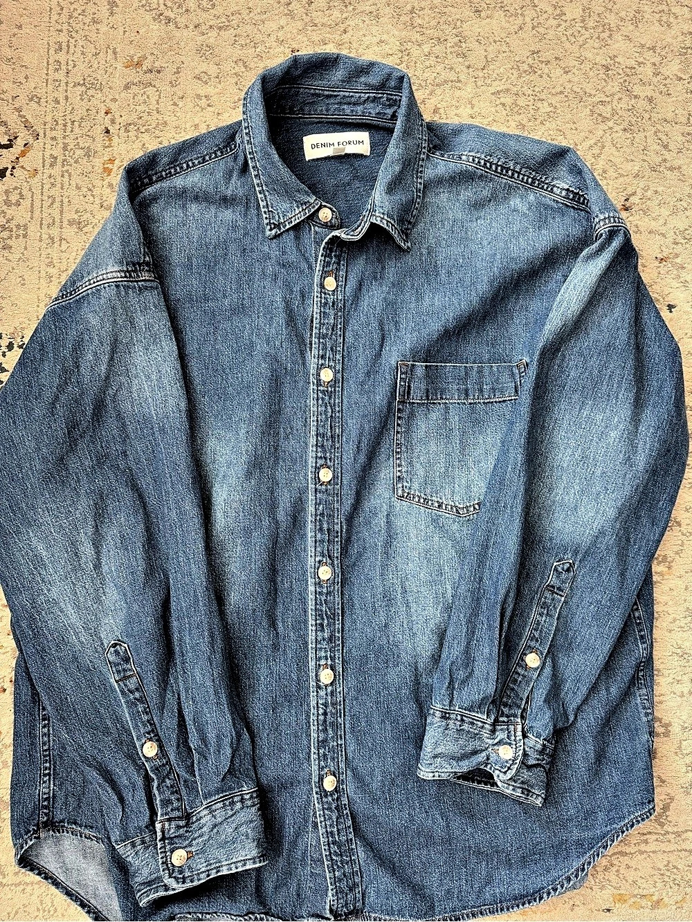 Aritzia Denim Forum The '80s Comfy Denim Shirt Blue XL